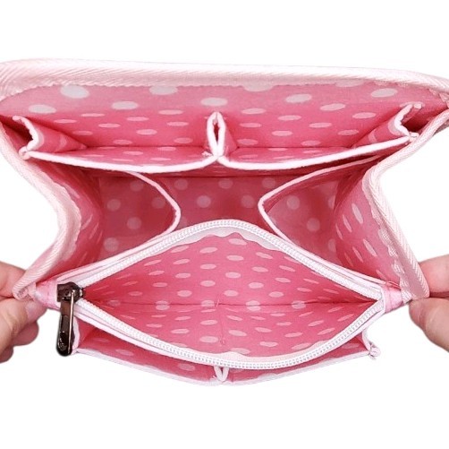 Pink & White Polka Dots Mini Backpack Organizer