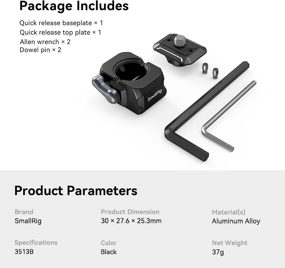 SmallRig Quick Release Plate Drop-in HawkLock Mini Quick Release Camera Mount