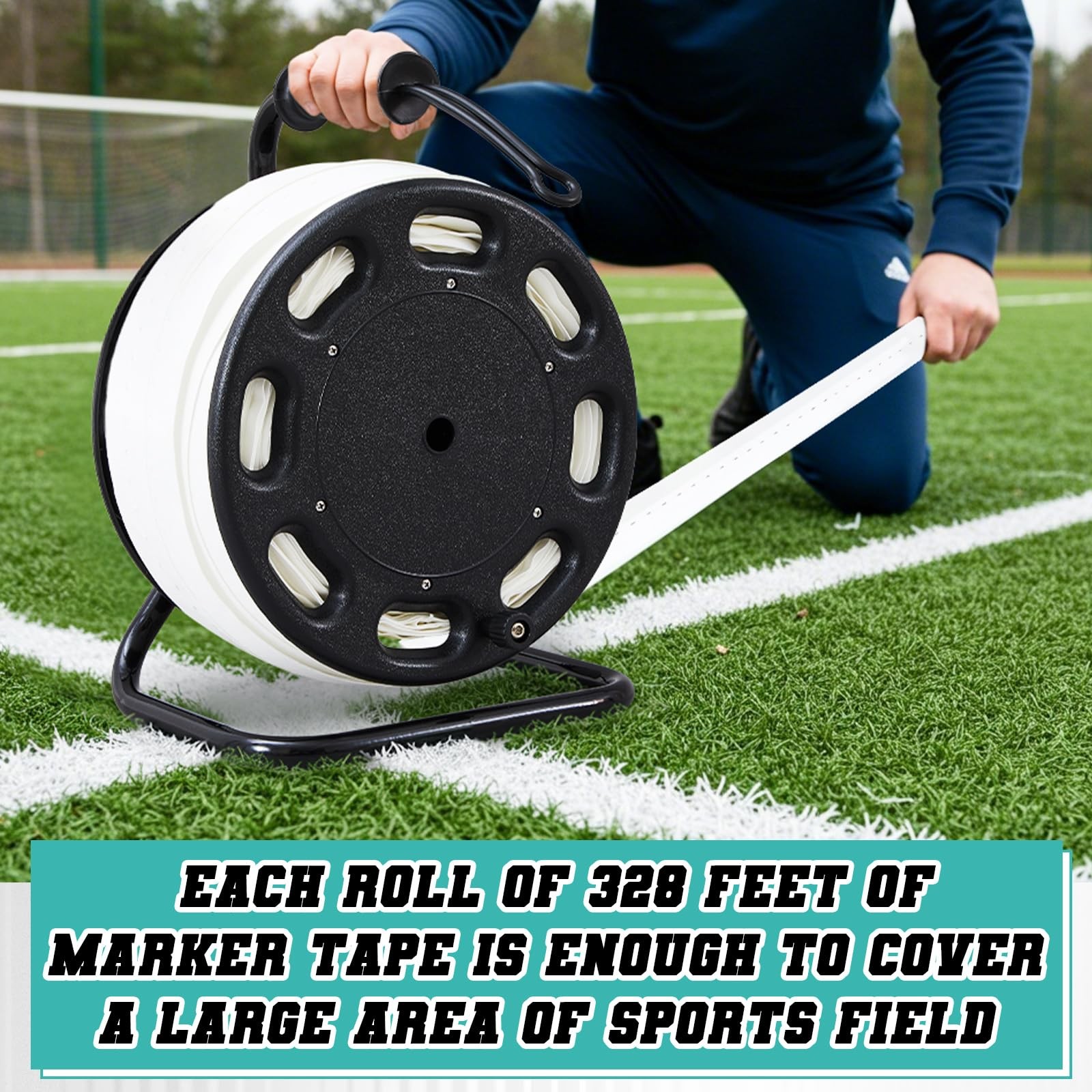 328 ft Field Marking Tape Kit Stretchable Portable Durable Pitch Marking Tape...