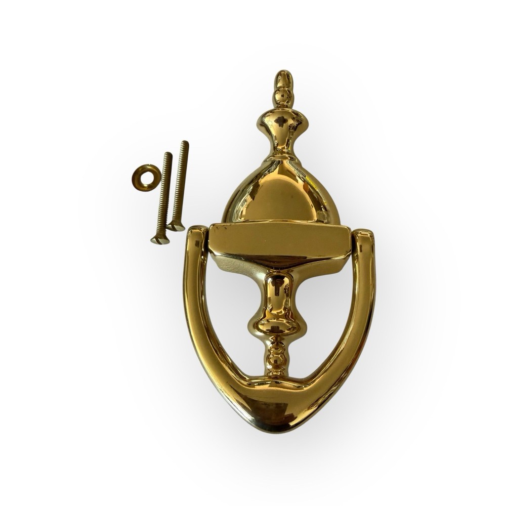 Ives Solid Brass Door Knocker New Open Box Shiny Artisan Collection