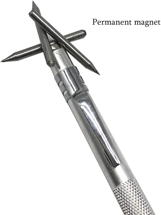 Knurled Grip Magnetic Scriber Set - 14 Count with Replacement Tips Included