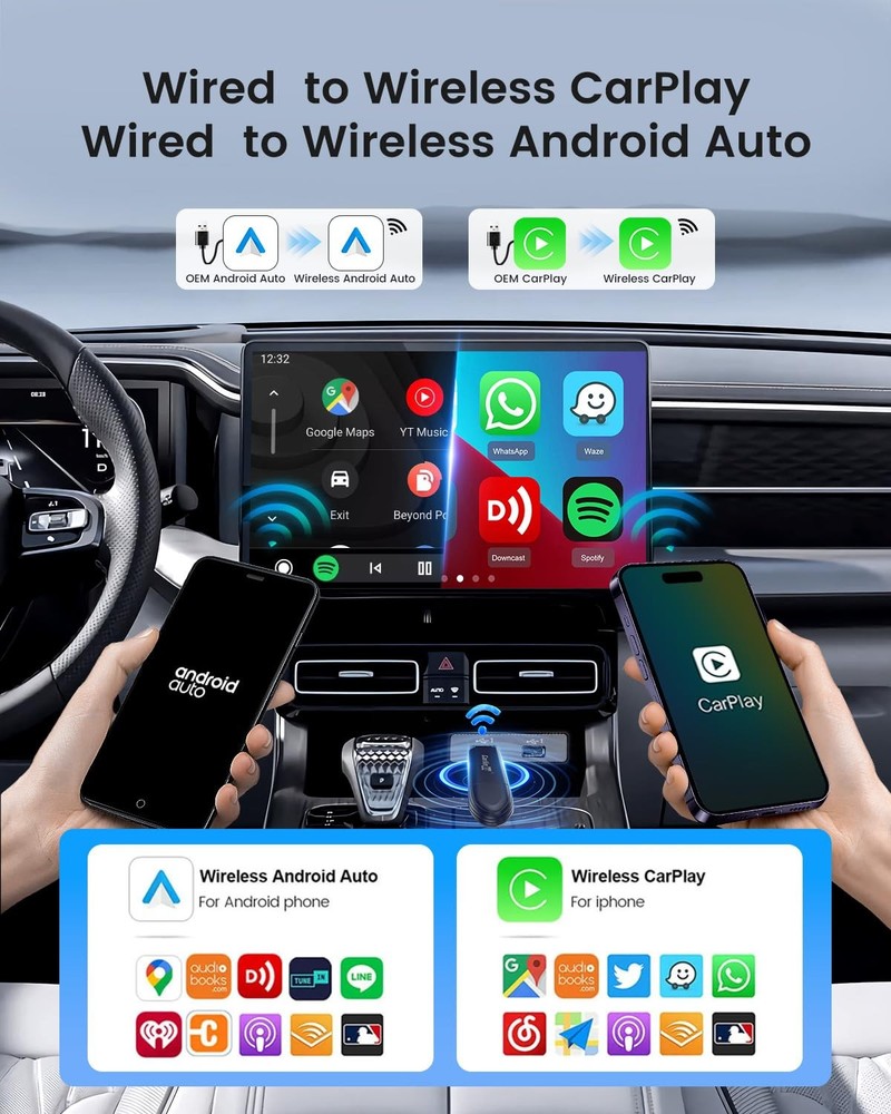 Mini SE Pro Wireless Adapter for OEM Wired CarPlay & OEM Wired Android Auto,C...
