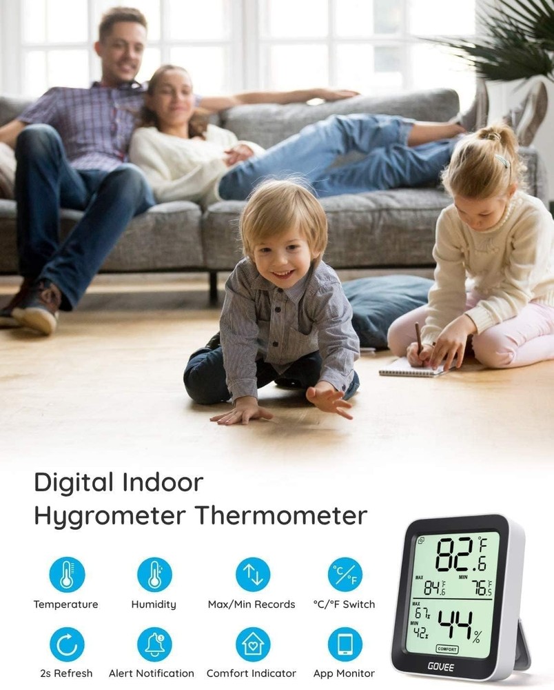 Smart Digital Hygrometer Indoor Thermometer Bluetooth Temperature Humidity Meter