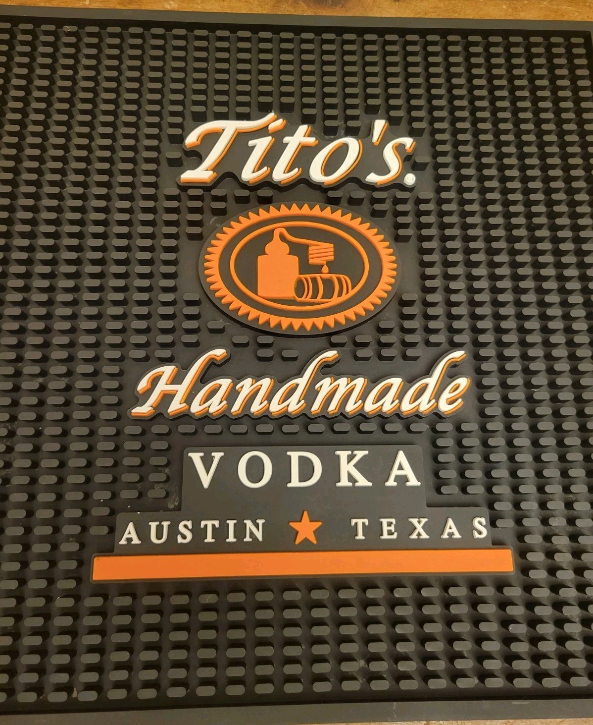 Tito's Vodka Rubber Shot Spill Rail Cocktail Bar mat 11.5 X 11.5 Replacement