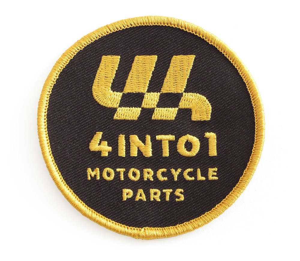 4into1 Sew On Patch - Black & Gold 3" Circle
