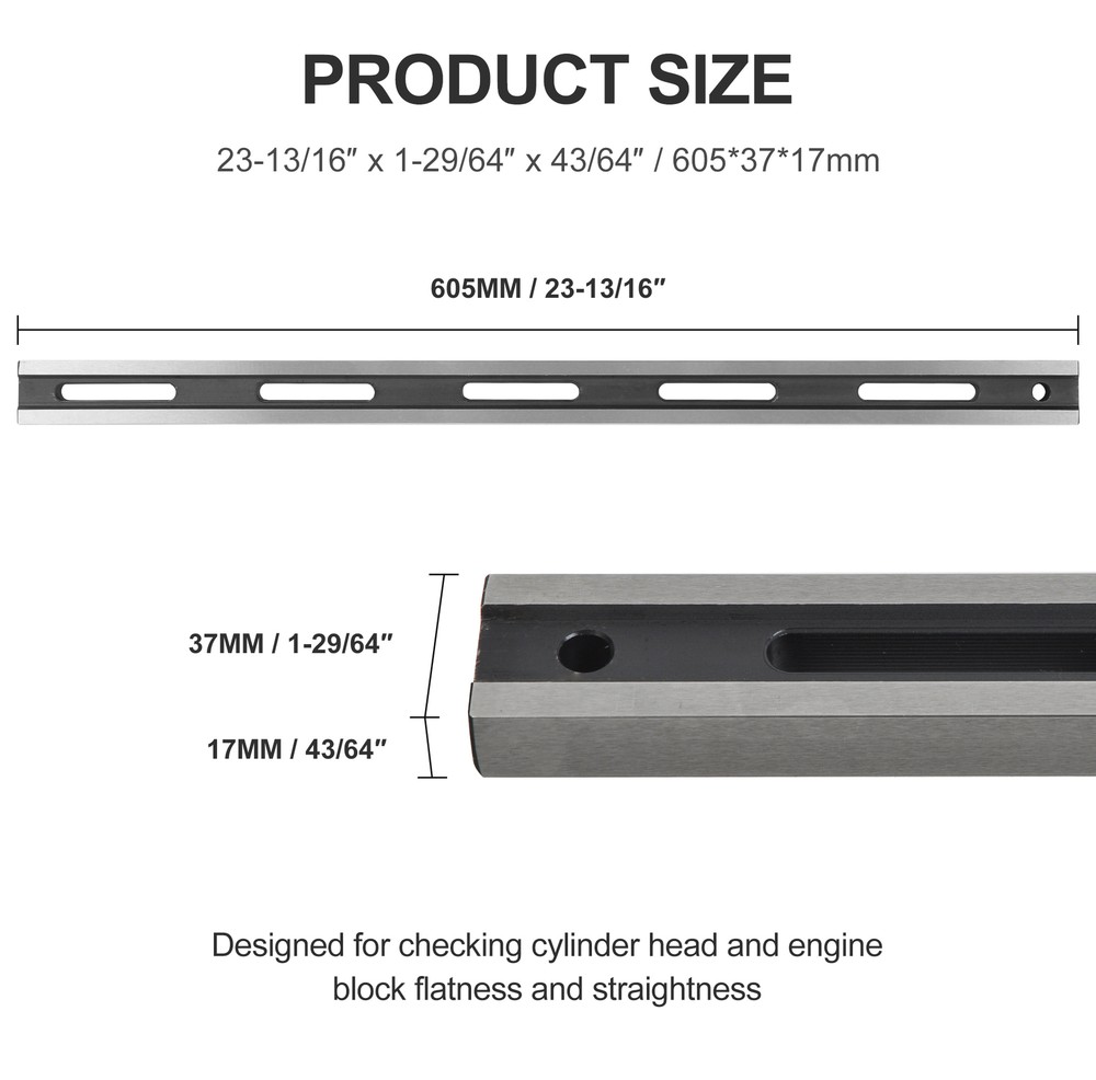 24" Machinist Precision Cylinder Head Straight Edge Tool, Checking Engine Blocks