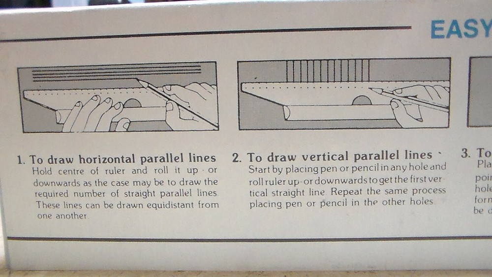 Rolling Ruler S-1935 Horizontal & Vertical Parallel Lines, Circles, Arcs, Angles