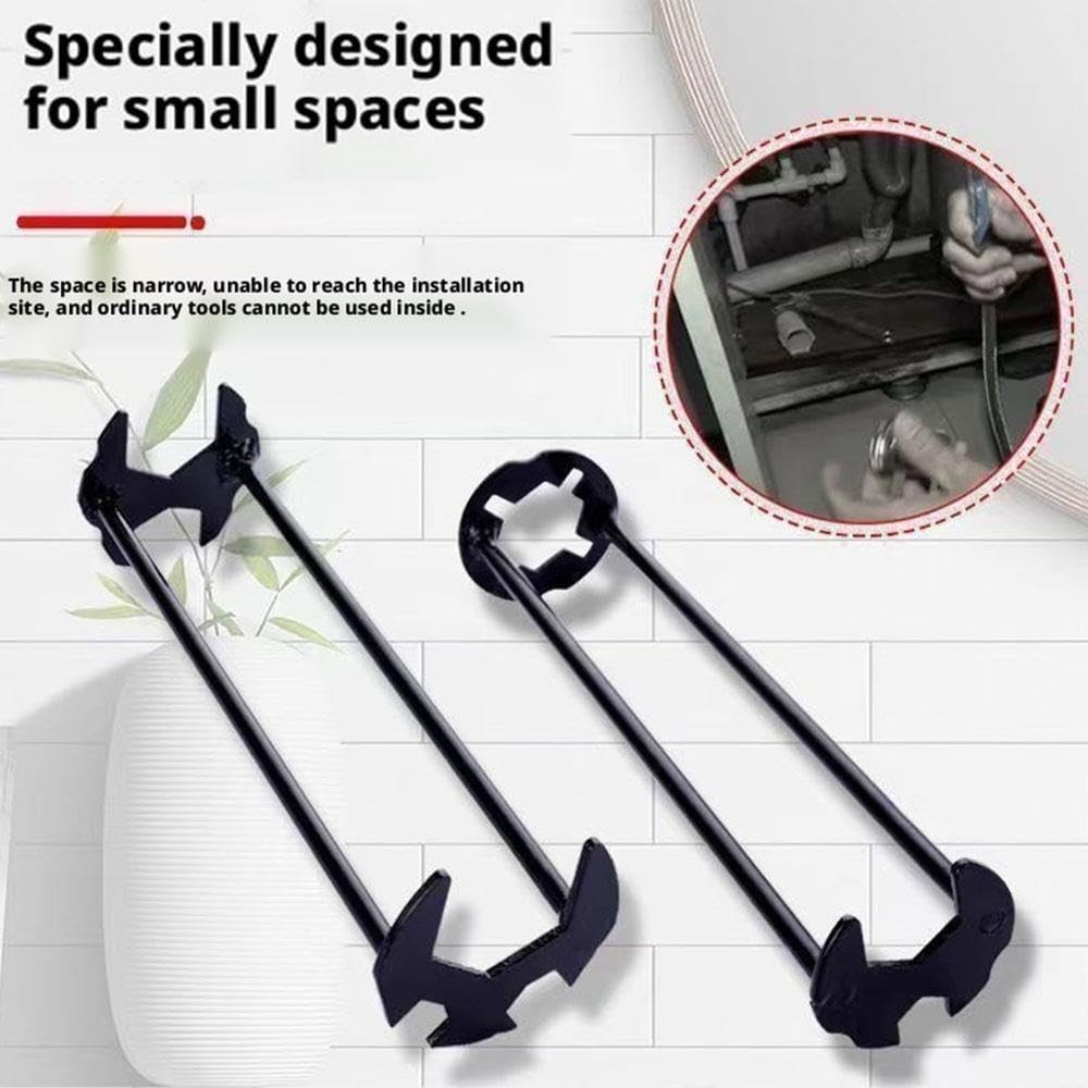 Multifunctional Sink Wrench,Universal Plumbers Tool for Tight Spaces Kitchen //
