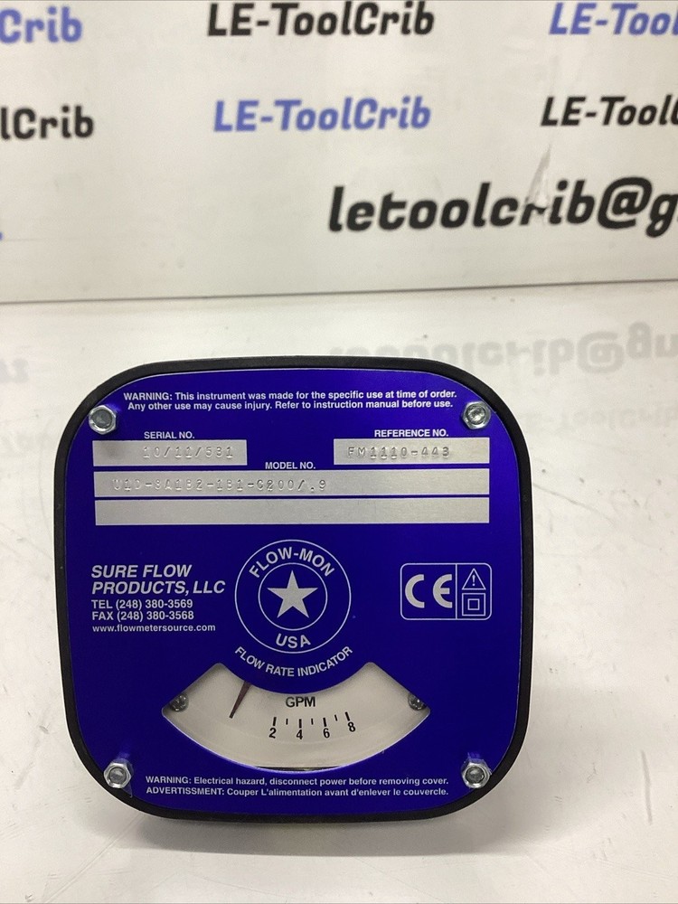 Sure Flow U1D Flow Rate Indicator U1D-8A1B2-1B1-C200/.9 O-928