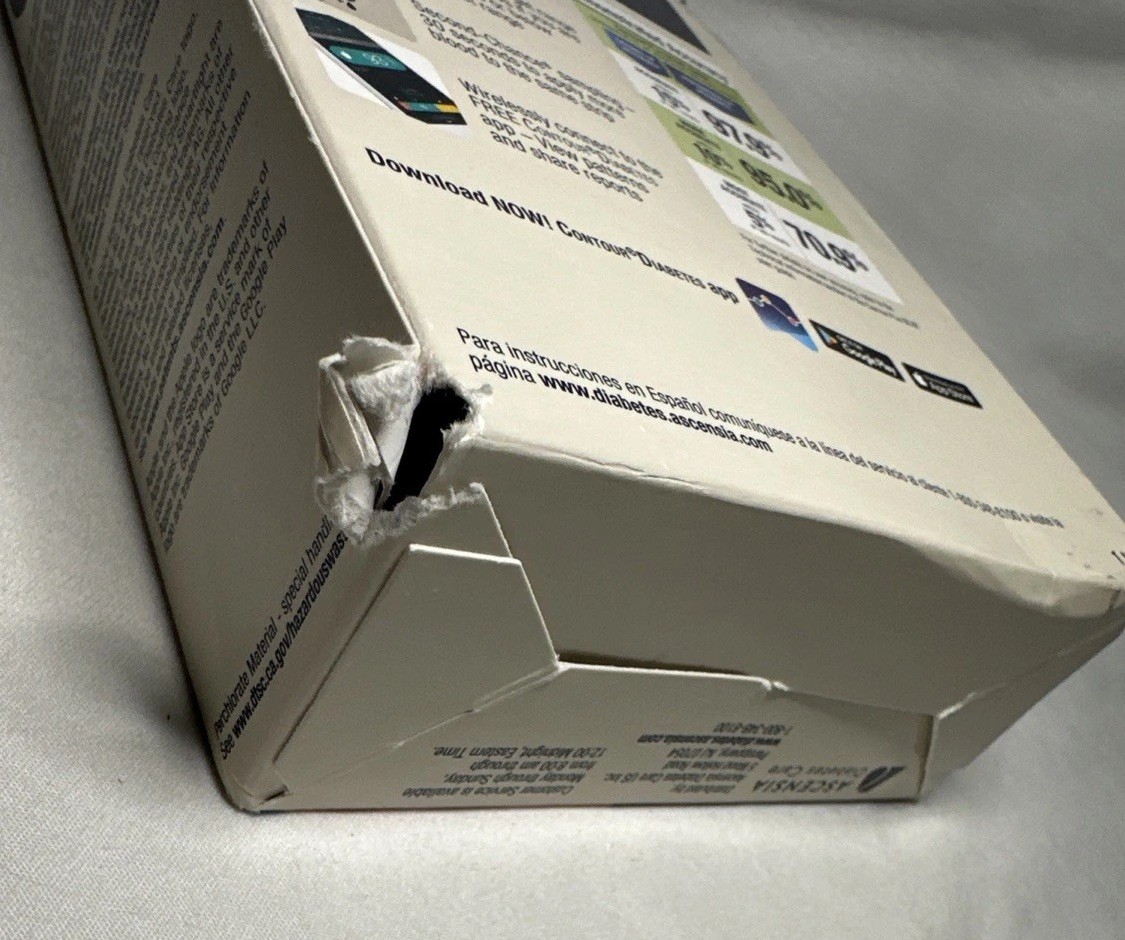 Contour Plus Blue Blood Glucose Monitoring System Diabetes Sugar *Damaged Box*