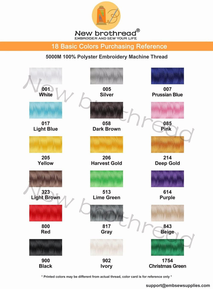 - 2 Huge Spools 5000M Each Polyester Embroidery Machine Thread 40WT for Commerci