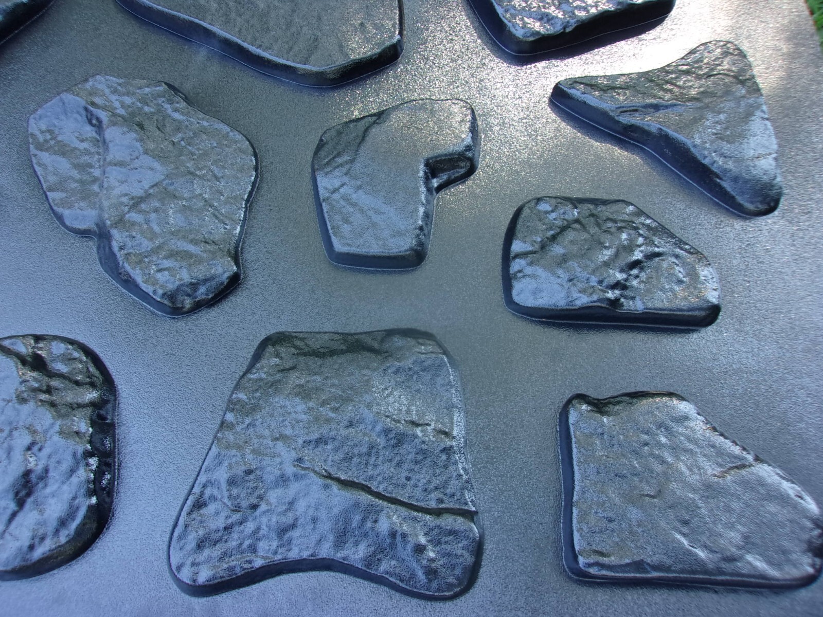 Rock facing molds wall stone veneer plastic concrete moulds 6"-13" set 12 asst.