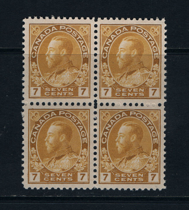 Canada #113 Extra Fine Never Hinged Block **With Certificate**