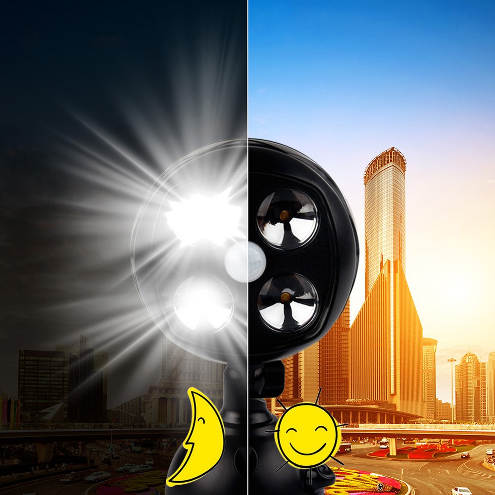 Battery Powered Security Lights Motion Sensor Outdoor Lamp Spotlight with 4LEDs