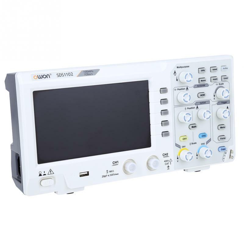 OWON SDS1102 Digital Storage Oscilloscope 2 Channels 100MHZ 1GS/s 10K USB LCD