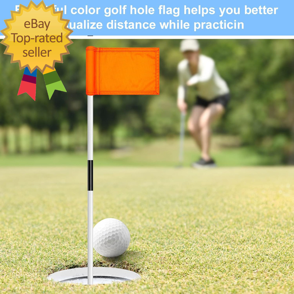 12 Pcs Solid Golf Flag Target Flag with Tube Inserted Waterproof Putting Green
