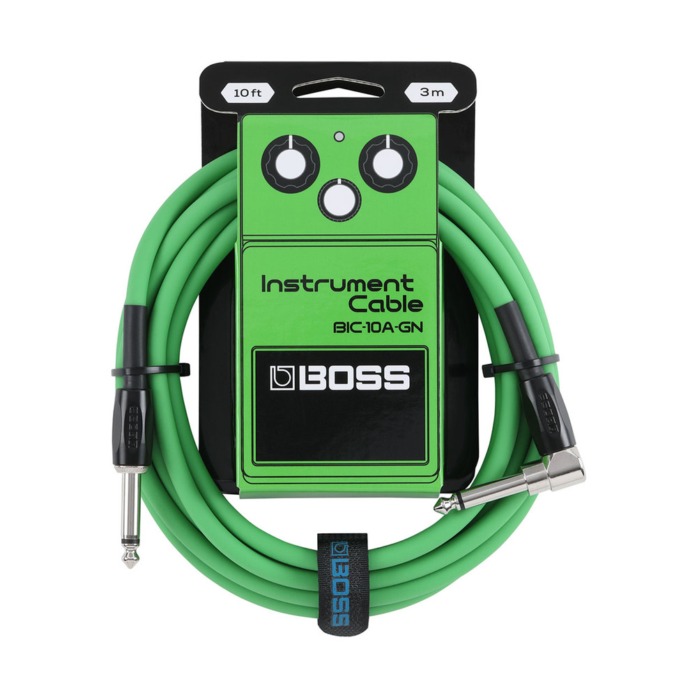 Boss 10ft Instrument Cable Straight-Angled - Green