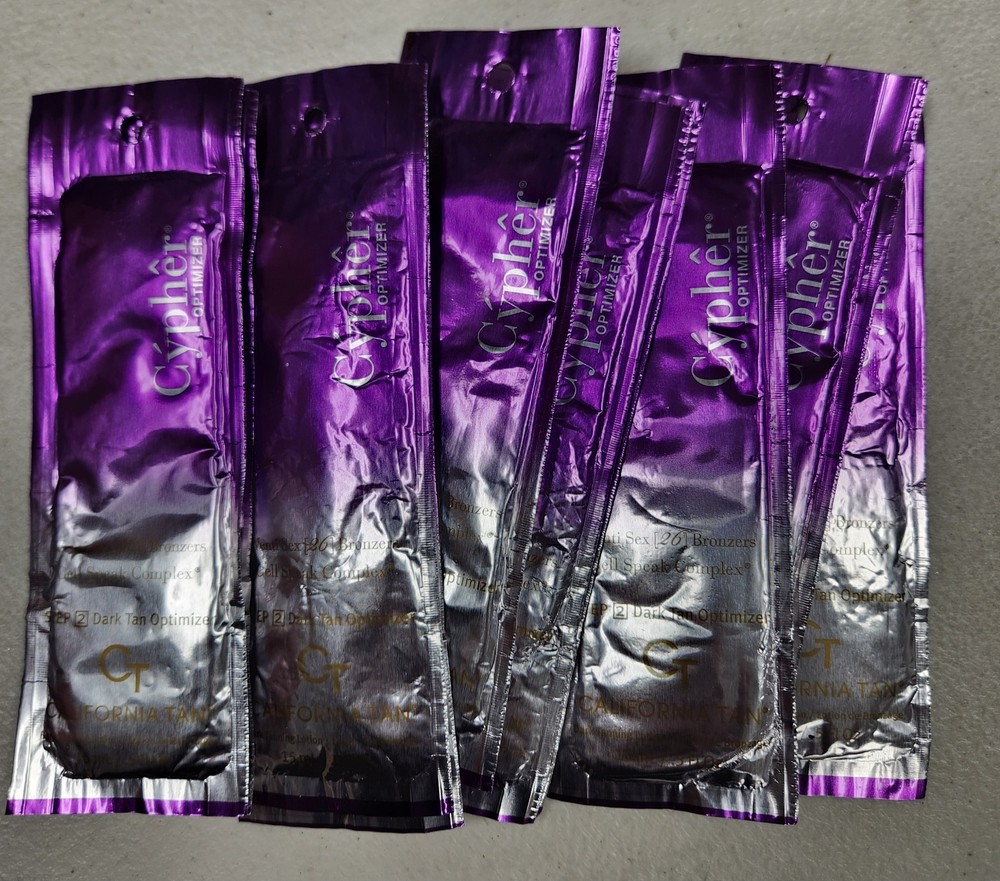 10PK California Tan Cypher Optimizer Step 2 Tanning Lotion Packets