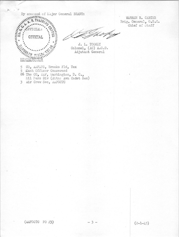 US AAForce Misc. Orders, Intelligence Needs, Randolph Field TX, Fort Bragg NC