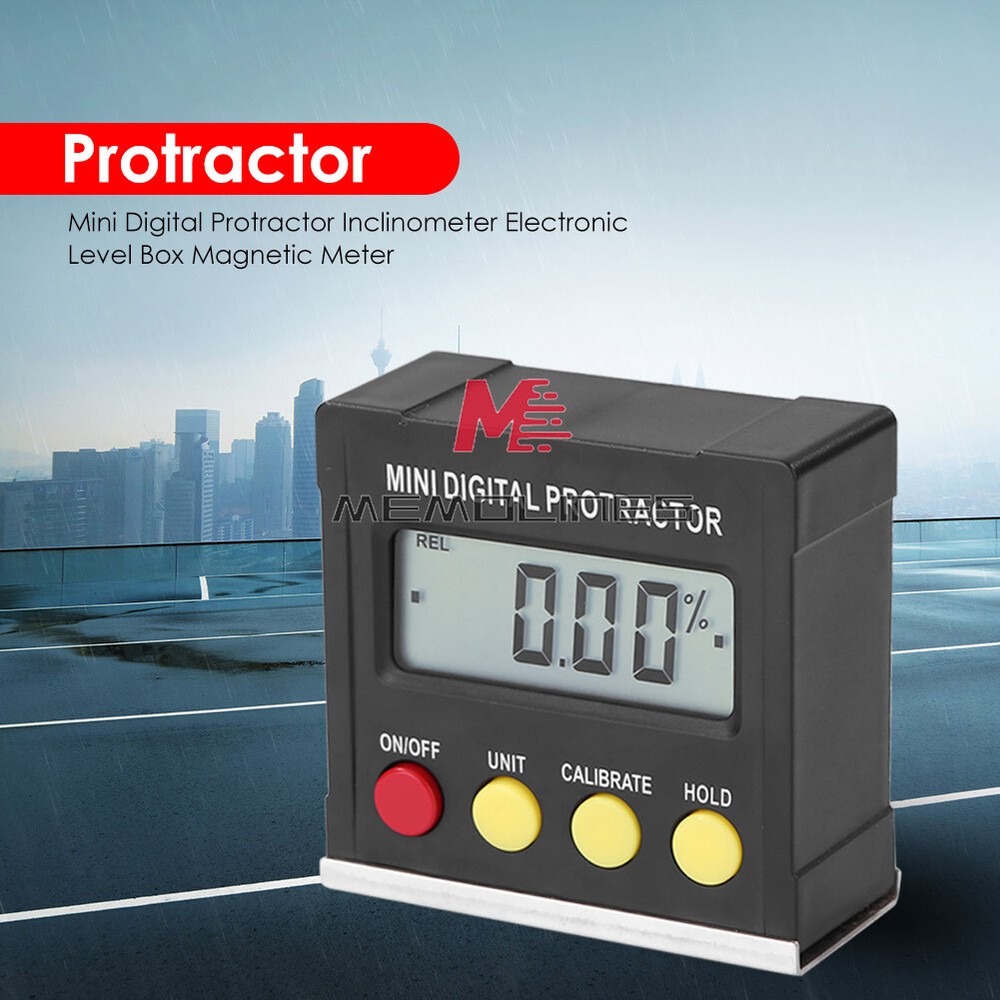 360° Digital Protractor Inclinometer Level Box Magnetic Base Measuring Tools