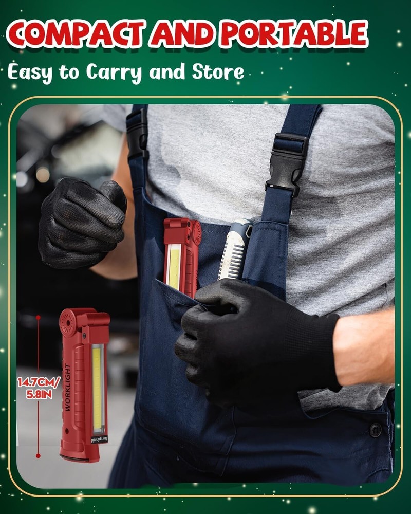 Sturdy Rechargeable Work Light with Magnetic Base - 2 Pack for Special Occasions