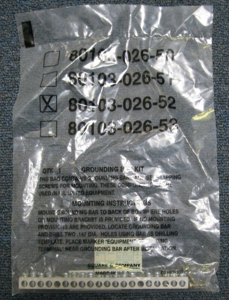 Square D 80103-026-52 Grounding Kit