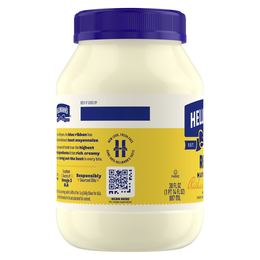 Hellmann's Real Mayonnaise, Deviled Egg Sandwich Spread Condiments, 30 Fl oz Jar