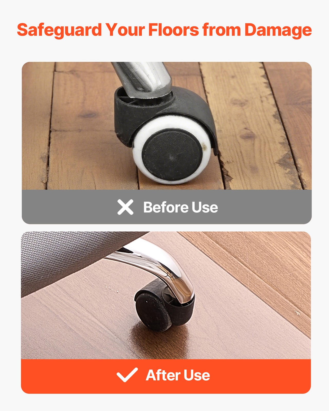 Chair Mat 30 x 48-inch Transparent Office Chair Mat for Hard Floors Home