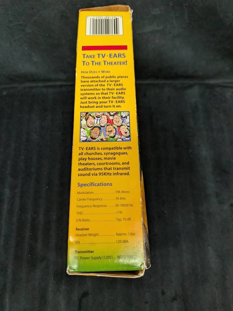 TV Ears Original Wireless Transmitter Headset TV Listening Device open box