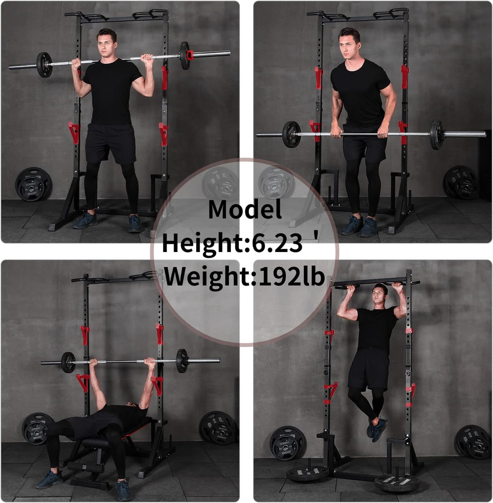 CANPA Multifunction Power Rack with Pull up Bar, Heavy Capacity and Adjustable S