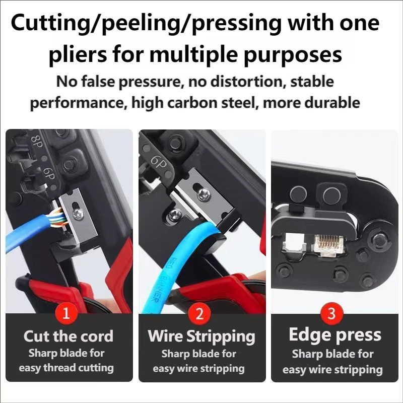Network crimping pliers for household use, type 5 and type 6.