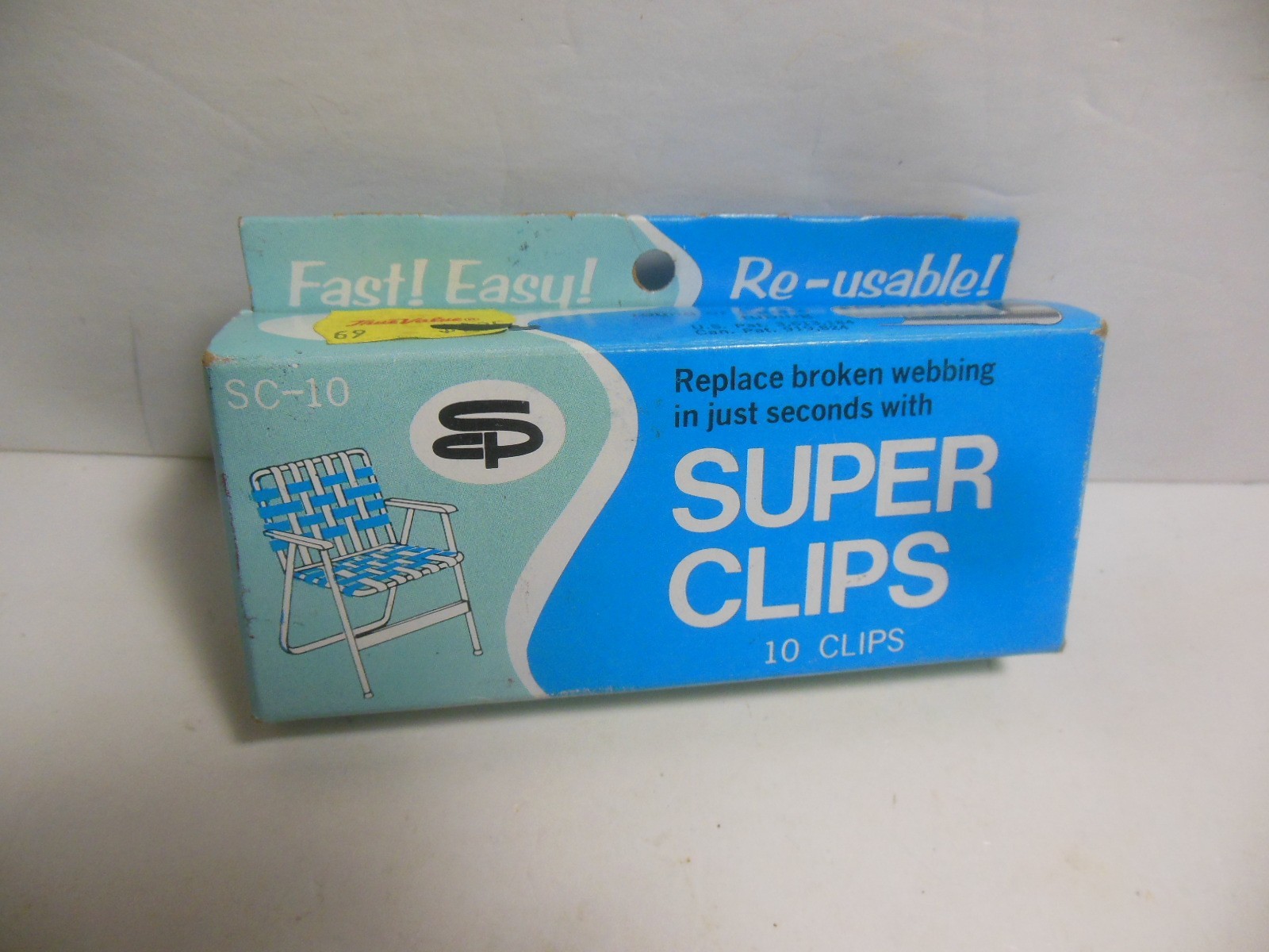 Super Clips Webbing Repair Lawn Chair Set of 10 Stone City SC-10 NEW IN BOX