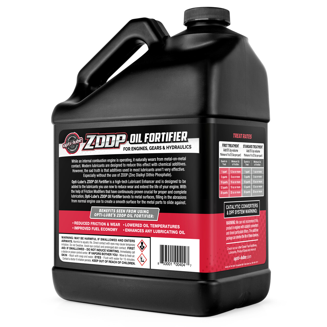 OPTI-LUBE ZDDP OIL FORTIFIER: 1 Gallon Without Accessories, Treats 128 Quarts