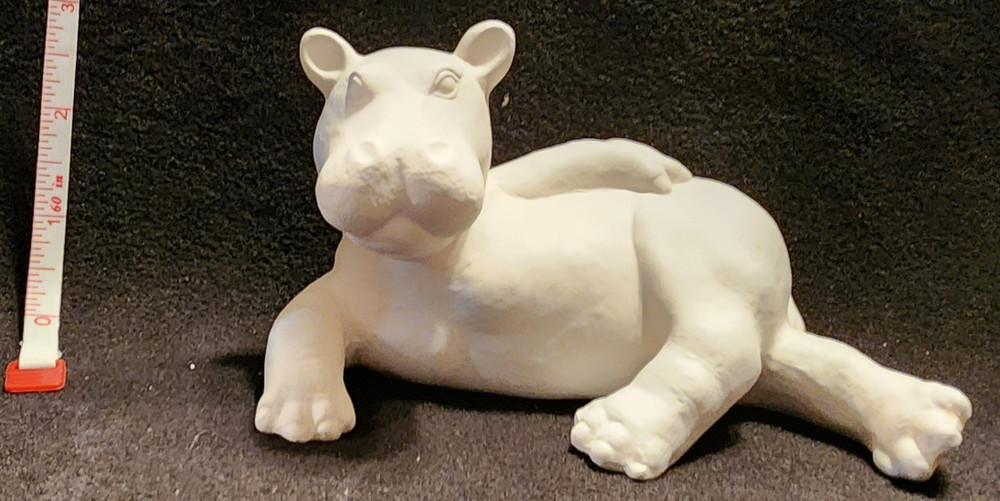 Ready to Paint Ceramic Bisque Lounging Hippo