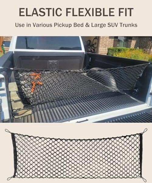 bylikeho Cargo Net,Adjustable Trunk Storage Net with Hook,Car Accessories