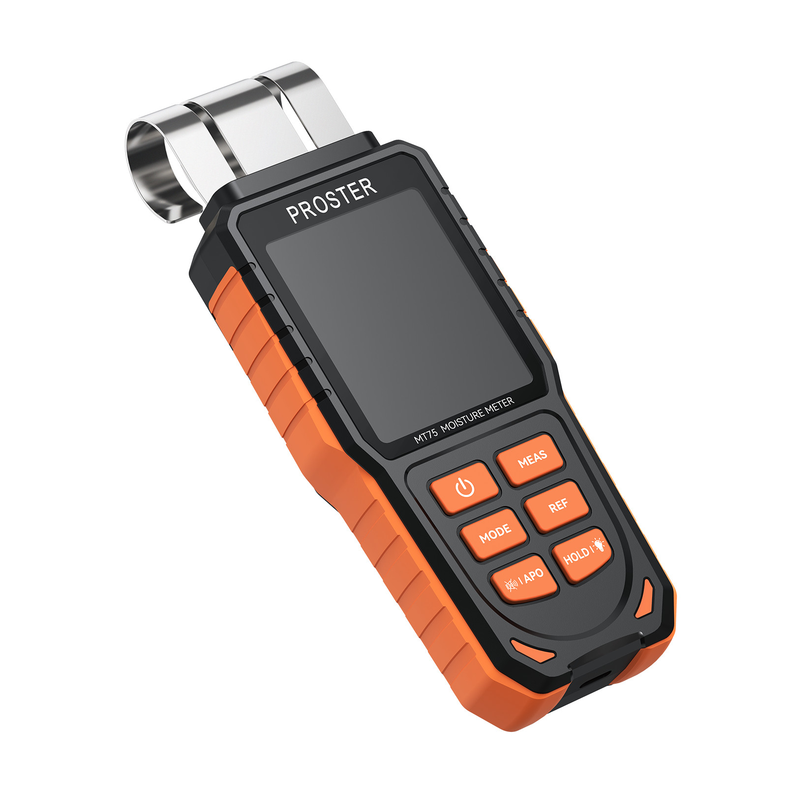 Proster Pinless Moisture Meter Wall Firewood Masonry Concrete 5Modes Damp Tester