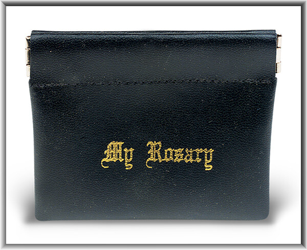 Black Snap Rosary Case Holder - 3.5" x 3"