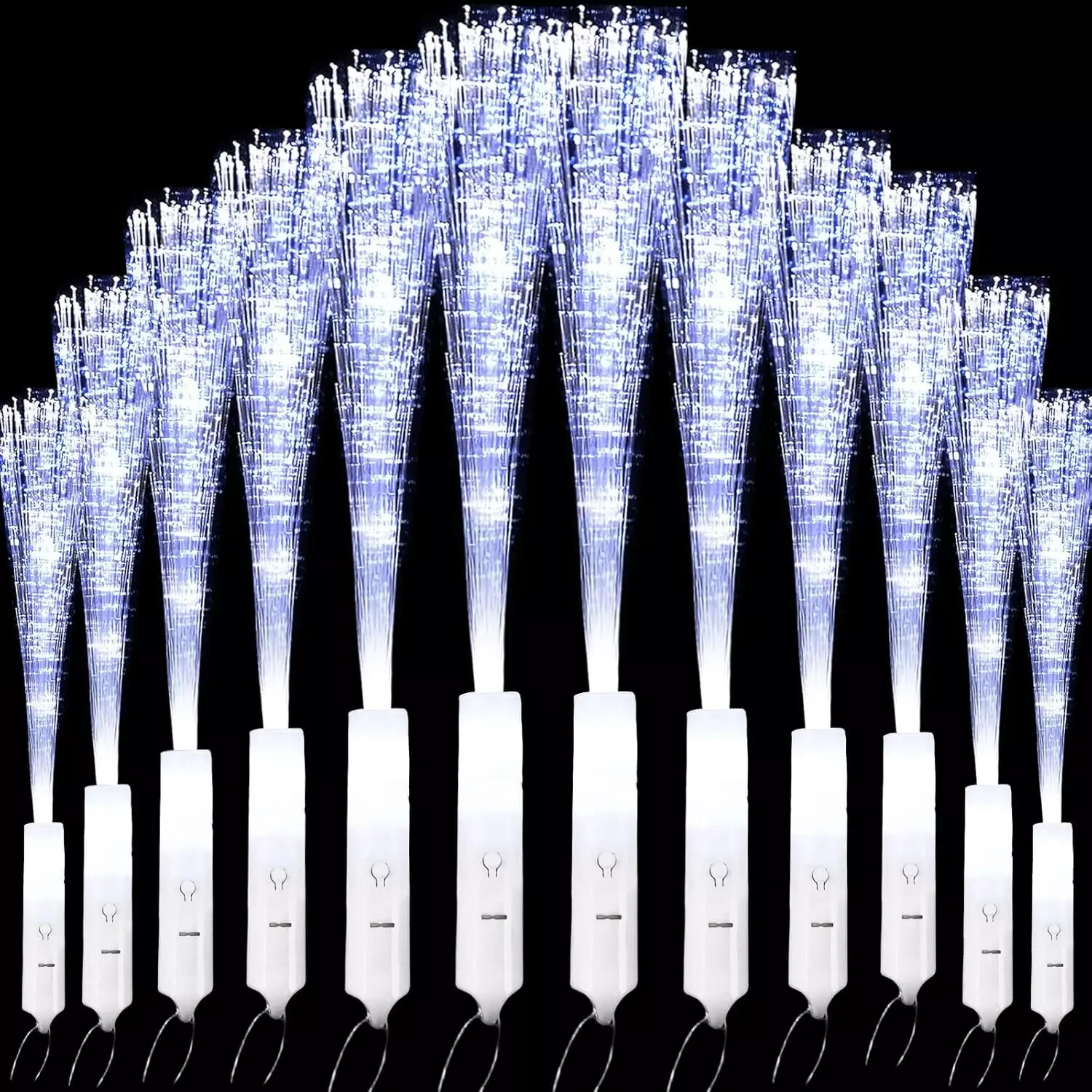 80pcs Fiber Optic White LED Wands, Glow Sticks for Parties, Weddings, Events