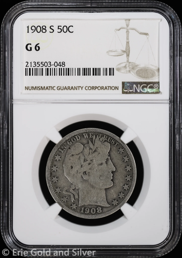 1908-S 50C Barber Half Dollar NGC G 6