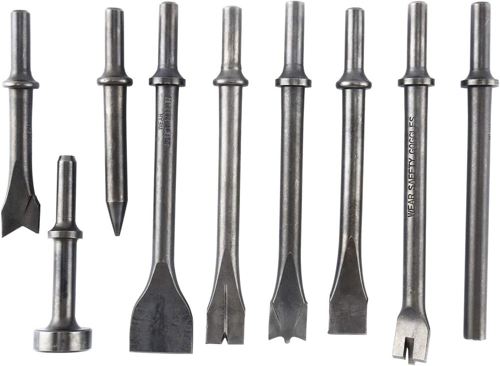 Precision Pneumatic Chisel Set: 9 Essential Bits for Concrete & Masonry Work