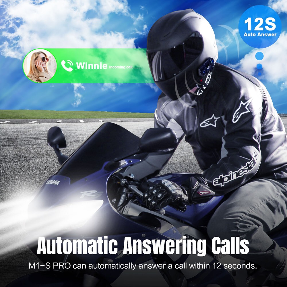 2 Pack M1-S Pro motorcycle bluetooth speaker system CVC+ENC Noise Reduction