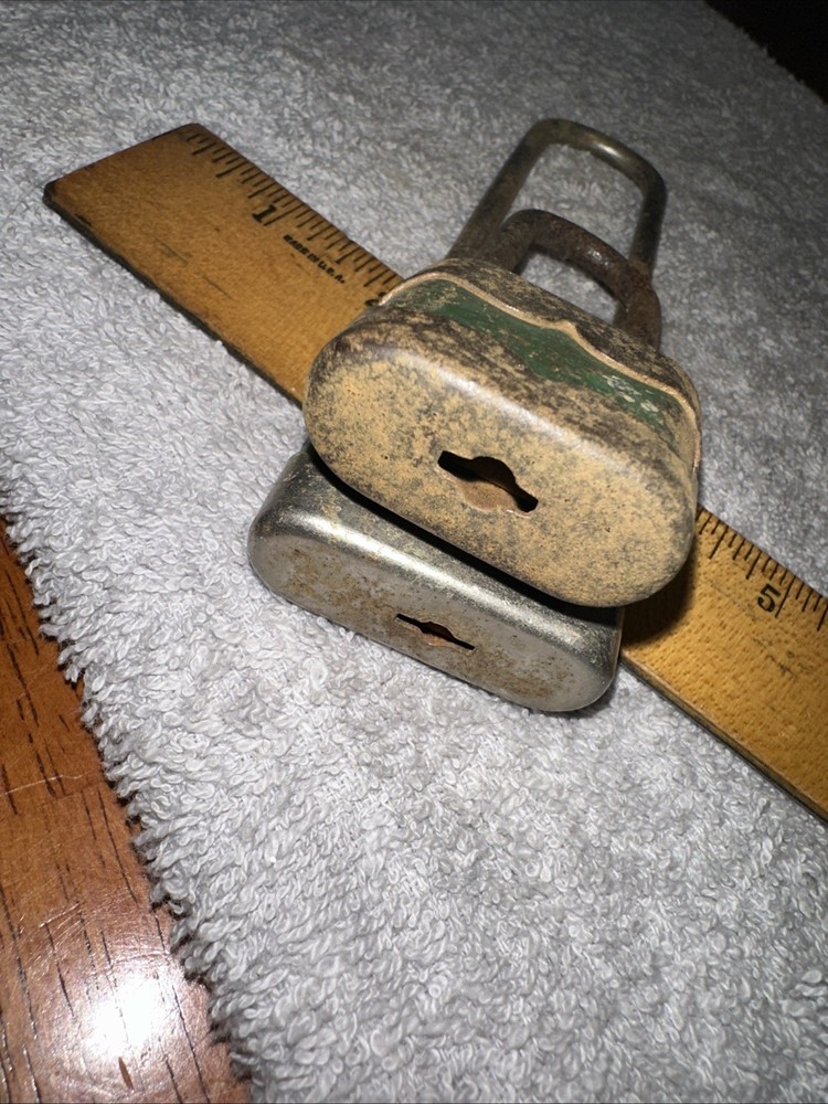 2 Locks No Keys!! Unique Shape Rusty Chippy Paint