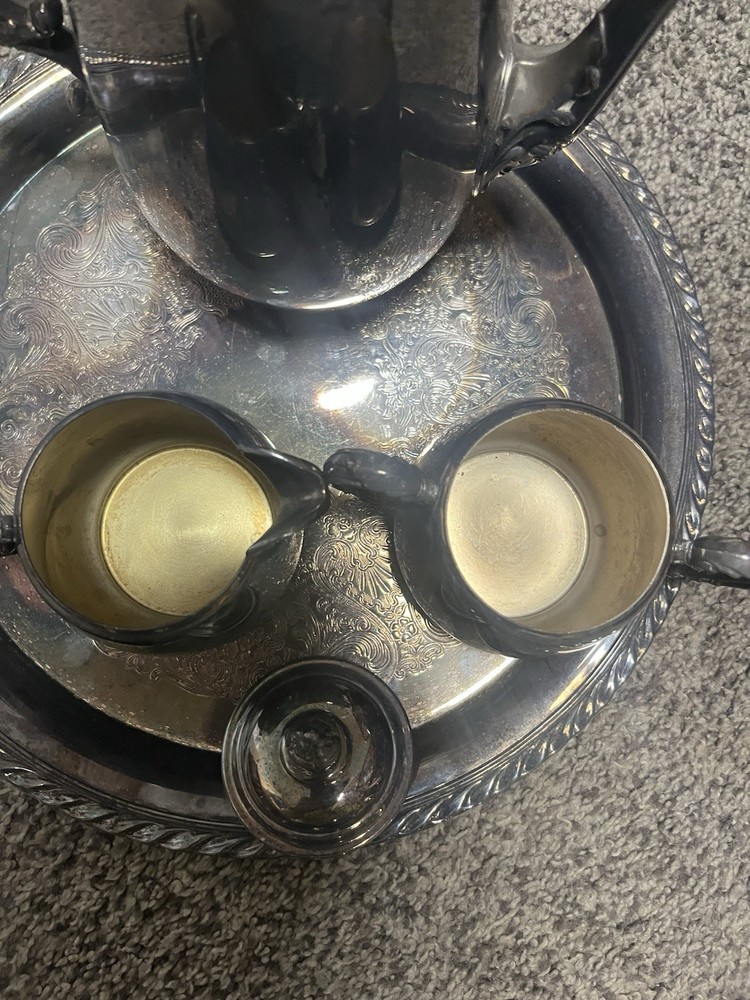 Vintage Wm Rogers Tray #471 And Tea Set