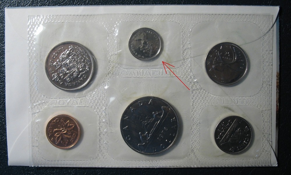 Canada 1978 Proof Like set packaging error - flipped 10-cent
