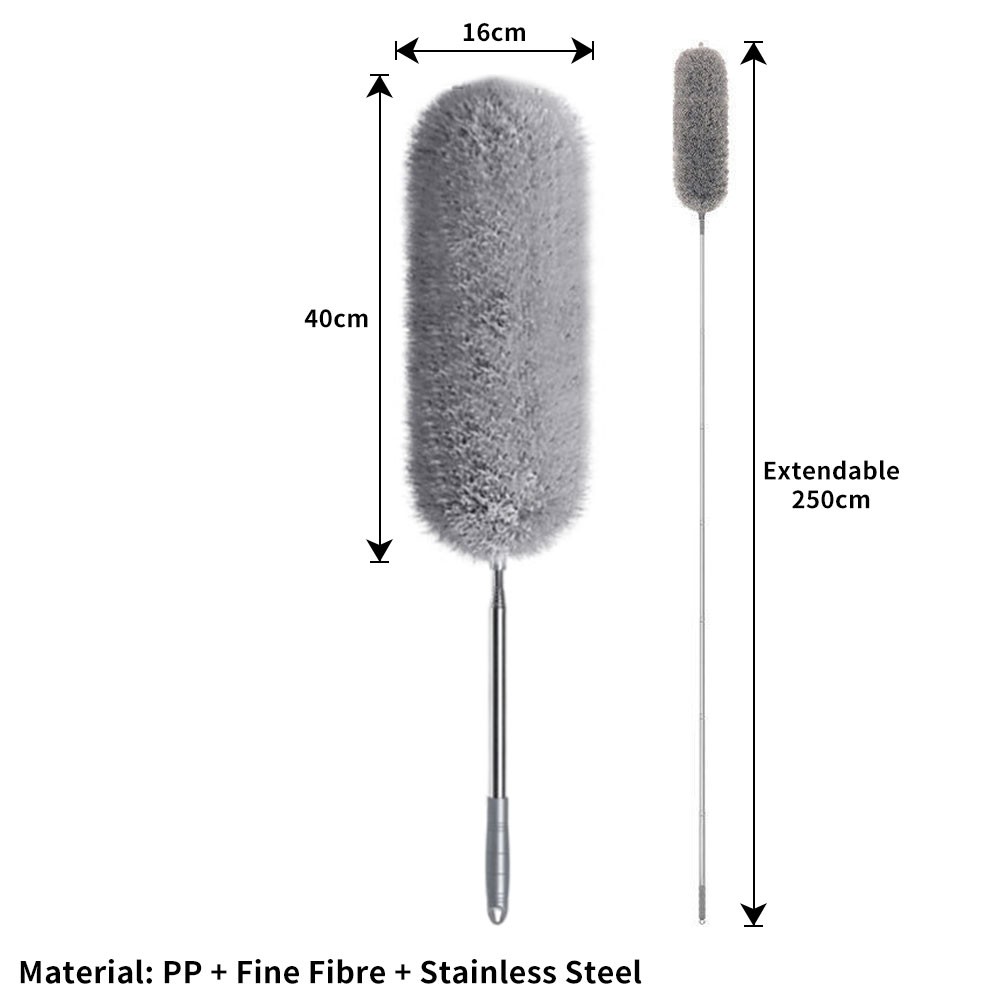 Extendable handle Feather Duster 250cm Long Telescopic Static Duster Brush CW