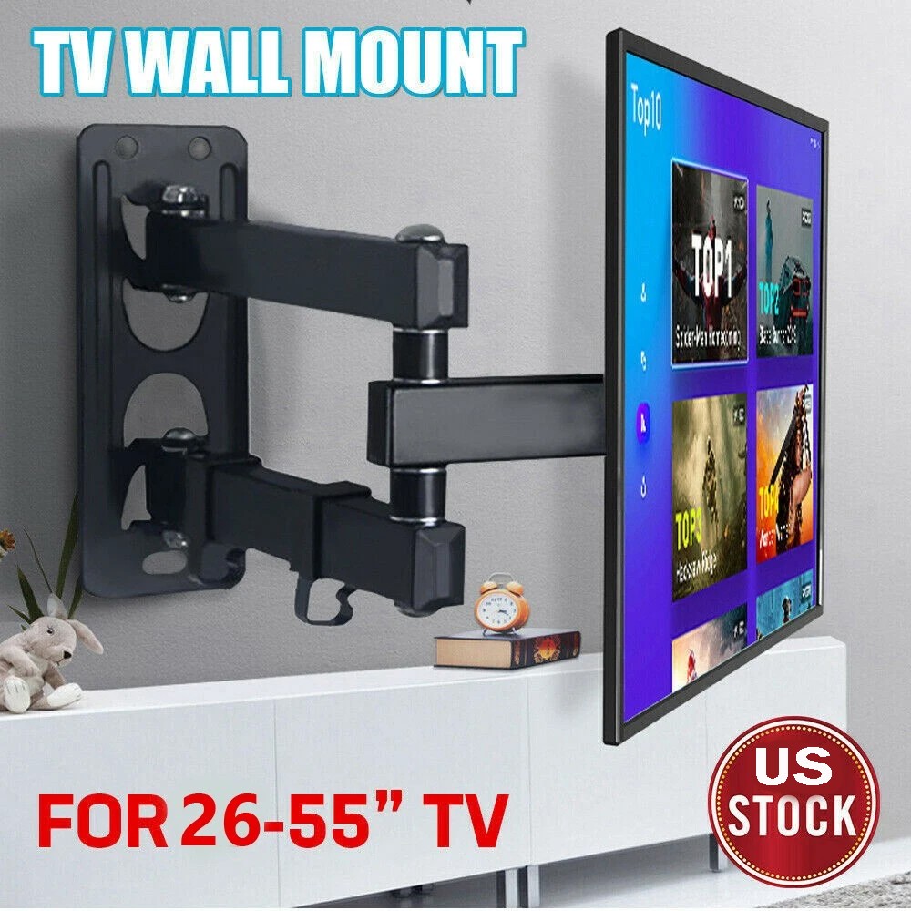 TV Wall Mount Bracket Swivel Tilt Full Motion 26 32 40 45 50 55in UP 25KG