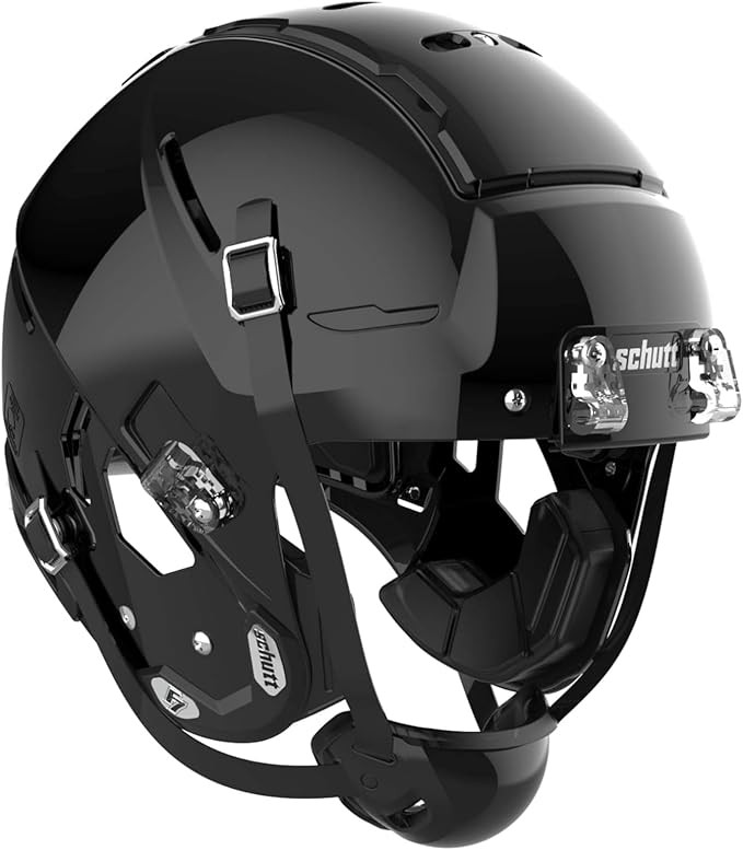 Schutt F7 VTD Collegiate Varsity Football Helmet, NO Facemask, Black, X-Large