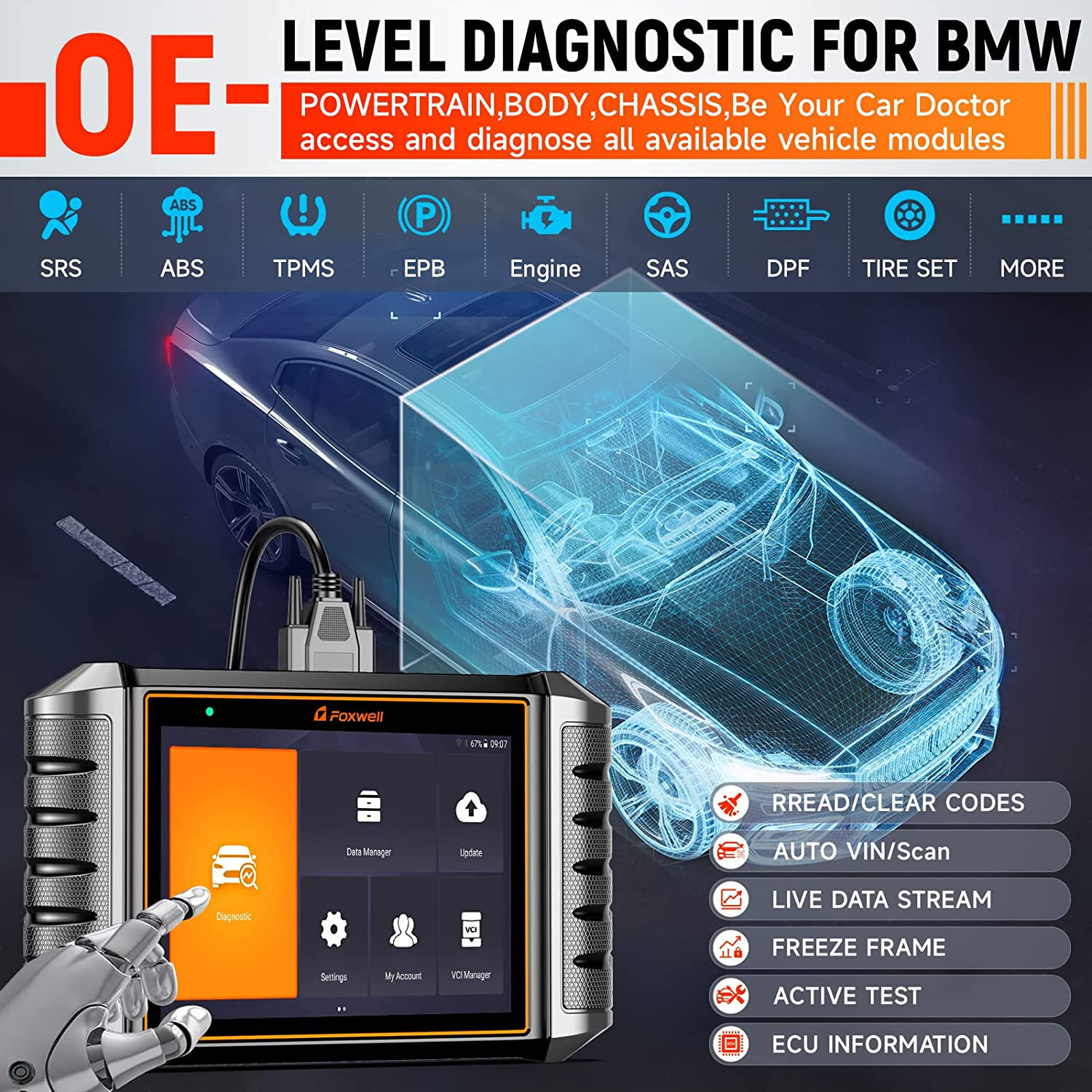 Full System for BMW Bidirectional OBD2 Scanner Car Diagnostic Tool E-CU Coding
