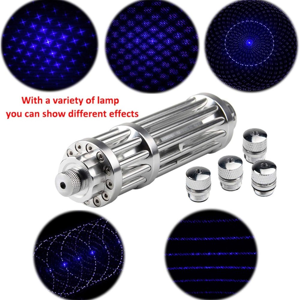 10W Blue Burning Laser Pointer 450-n-m Adjustable Visible Beam Dot Light US