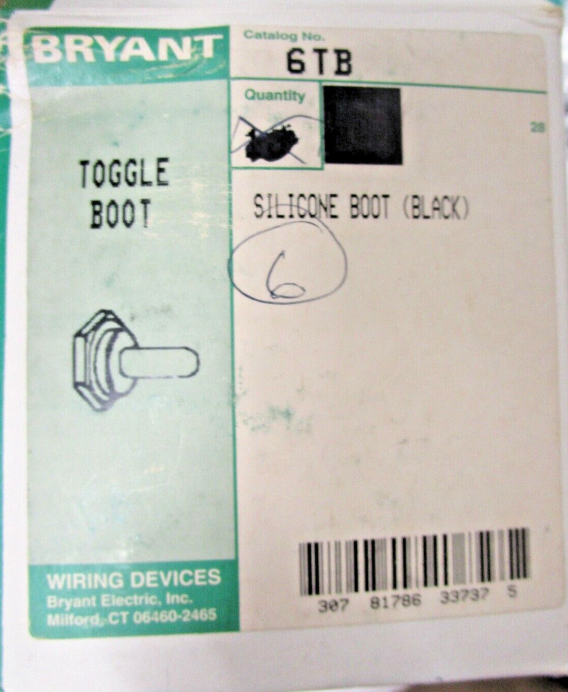 (5) Bryant Toggle Switch & Boot #6TB (NEW)